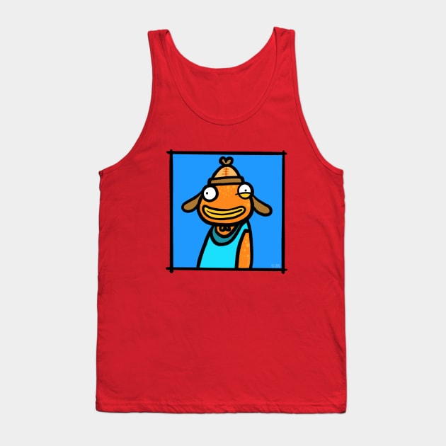 Cute Fish Guy Doodle Tank Top by Sketchy